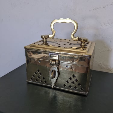 Antique Brass Cricket Box 