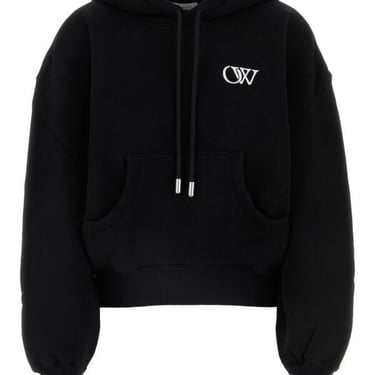 Off White Women Black Cotton Oversize Sweatshirt