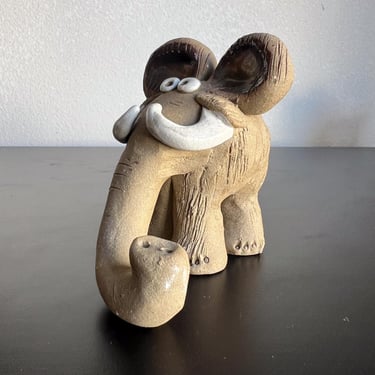 1970s Nancy Ecklund Elephant Figure Art Pottery 