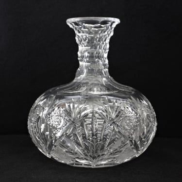 Vintage American Brilliant Cut Glass Crystal Glass  Carafe Liquor Wine Decanter 