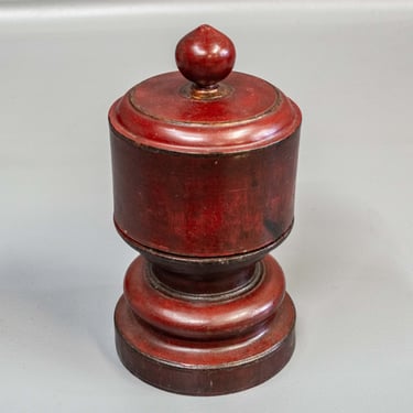 Vintage Burmese Painted &amp; Lacquered Lidded Offering Bowl