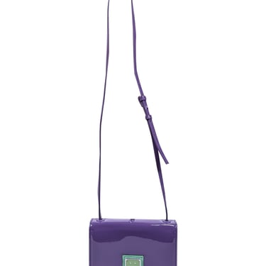 Acne studio - Purple w/ Green Face Patch Patent Leather Crossbody Bag