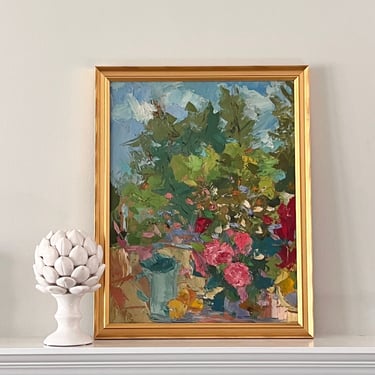 Vintage Floral Impressionist Oil Painting 