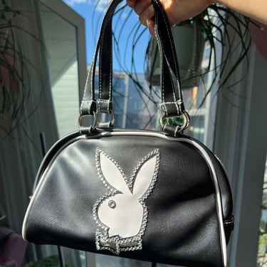 2000s Vintage Playboy Black Bowler Bag