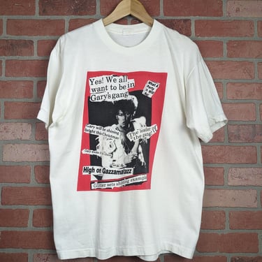 Vintage 1989 Double Sided Gary Glitter Glam Rock ORIGINAL Tour Tee - Large 