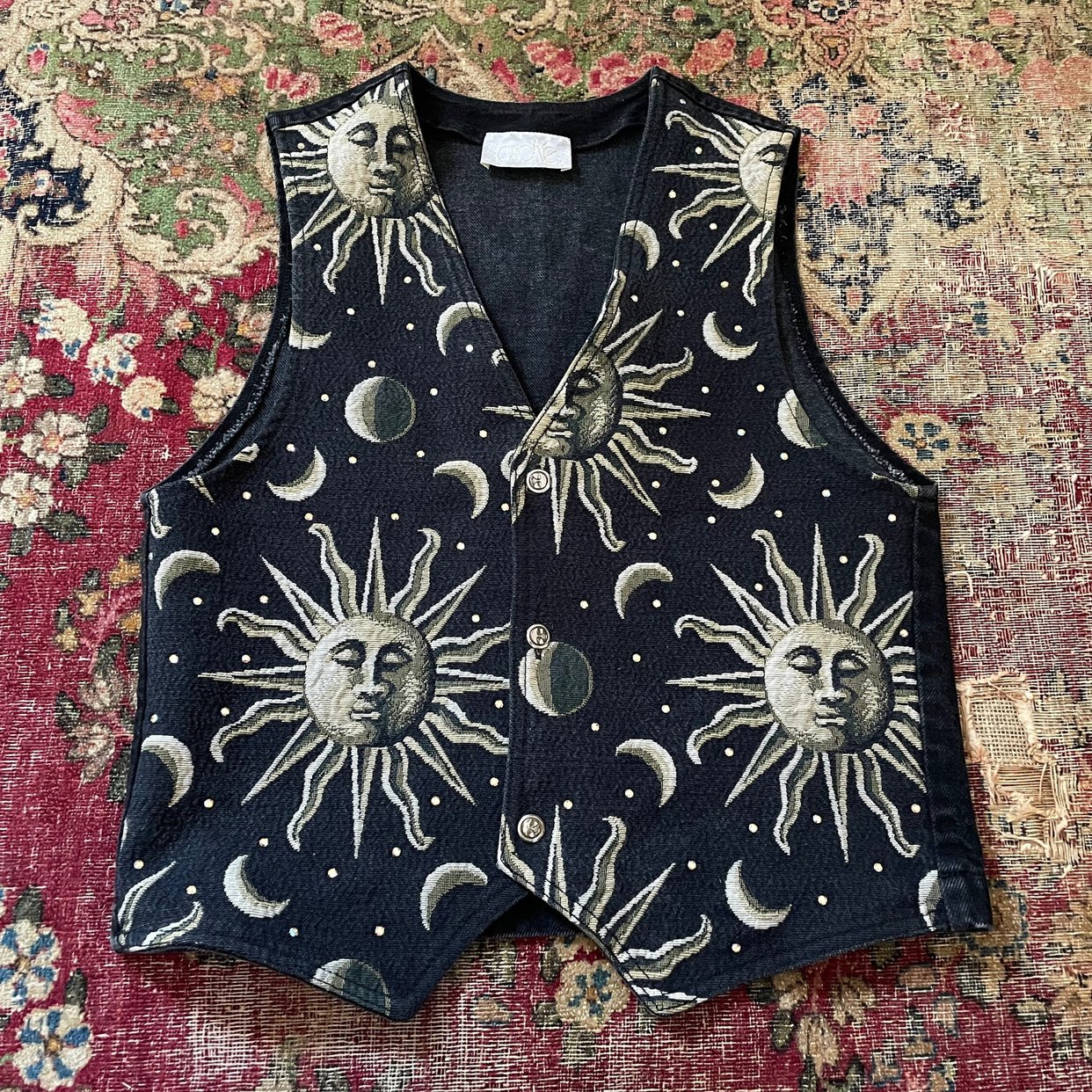 vintage in the attic gimmick design vest 【公式通販】