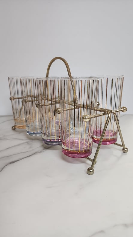 Set of 8 Glasses and Carrier