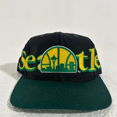 Vintage 90s Seattle Super Sonics Logo 7 Snapback