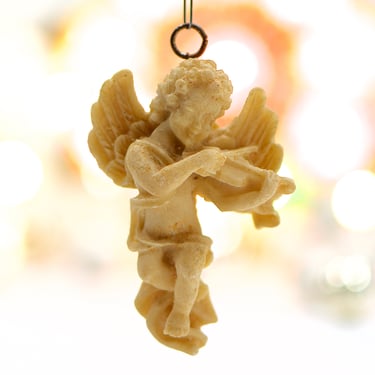 VINTAGE: Angel Cherub Ornament - Wall Hanging - Alabaster Resin - Christian - Catholic - SKU 15-D1-00016478 