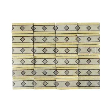 Antique Neutral Diamond Encaustic 6.75 x 3.25 Floor Tile Set