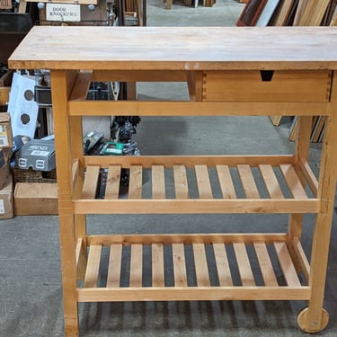 Unfinished Wood Rolling Table