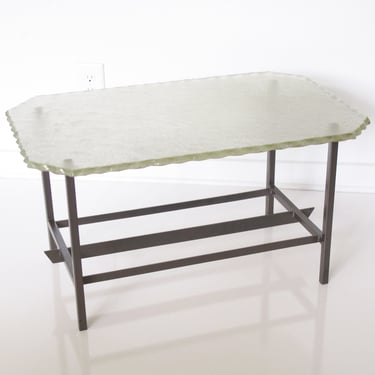 Pietro Chiesa for Fontana Arte Glass Slab Metal Coffee Table