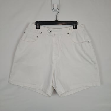 Vintage 90s White High Rise Denim Shorts 