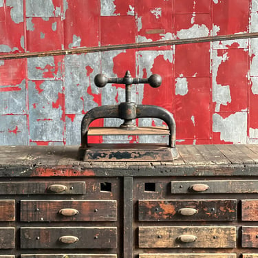 Antique Cast Iron Book Bindery Press Rustic Industrial Decor 