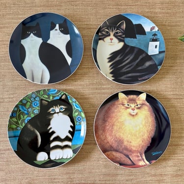 Vintage Classical Cats Porcelain Plates in Box - Martin Leman - Department 56 
