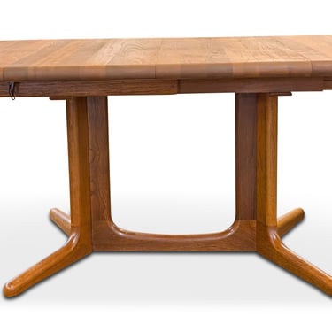 Oval Narrow Teak Dining Table w 2 Leaves By Glostrup - 122407