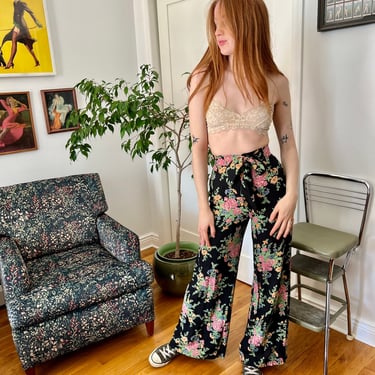1970s Floral Bell Bottoms 
