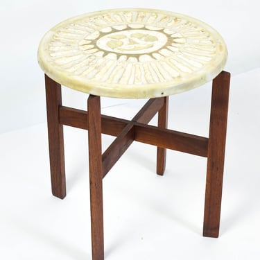 Mid Century Studio made Ceramic Tile Table Plant Stand 