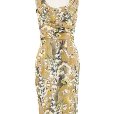 Dolce & Gabbana Green Floral Tank Dress