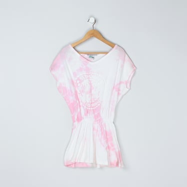 Vintage 80s Tie-Dye Beach Mini Dress - 
