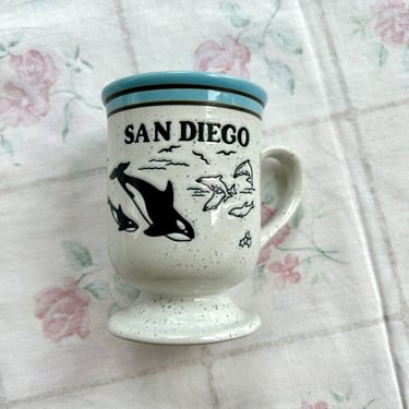 1990's San Diego Speckled Mug with Stem 
