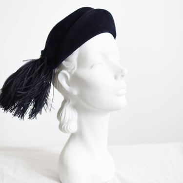 1940s Feather Tassel Hat 