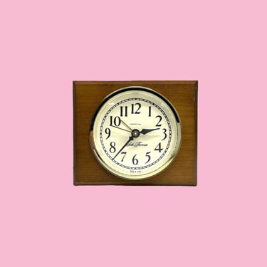 Vintage Clock Retro 1960s Seth Thomas + Edgewood + Model 0444 + Mid Century Modern + Wood + Square + Lighted Dial + Alarm Clock + MCM 