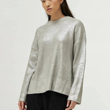 Compañia Fantastica - Coated Knit Sweater - Silver