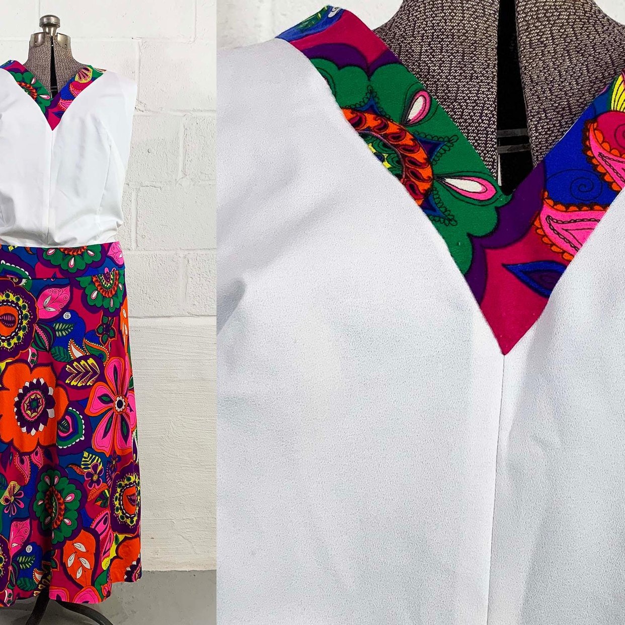 Vintage Mod Drop Waist Dress Midi Psychedelic Style | Check Engine ...