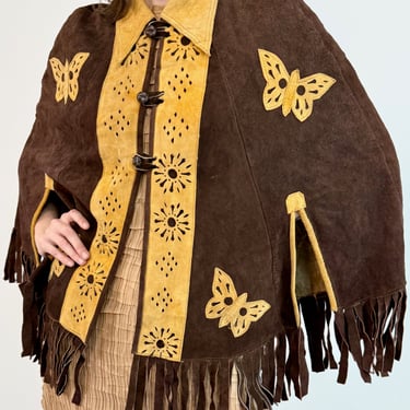 1960s Soft Wings Butterfly Poncho