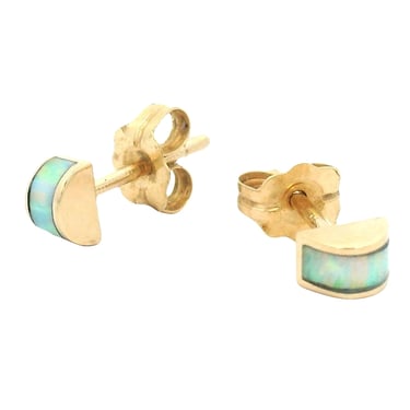 Luna Stud Earrings - Synthetic Opal
