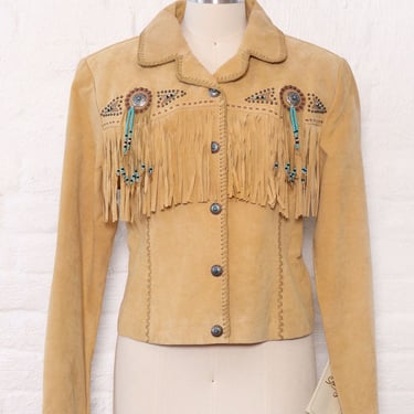 Scully Sand Suede Fringe Jacket M/L