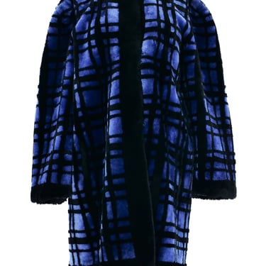Christian Dior Plaid Shearling Fur Coat