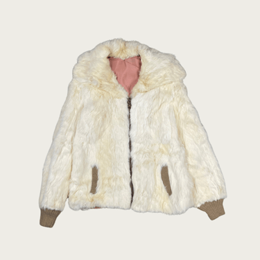 (M) Cream Rabbit Fur Jacket