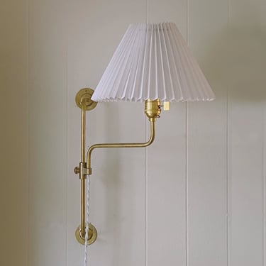 Plug in wall sconce • The Cottage Sconce • Pleated Shade Wall Lamp 