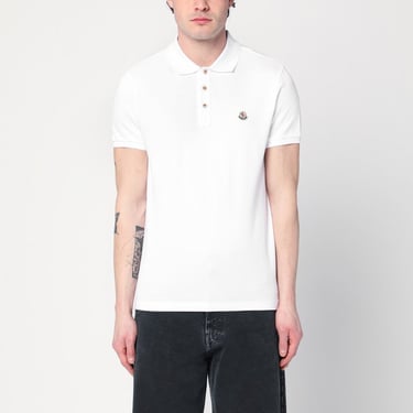 Moncler White Cotton Polo Shirt Men