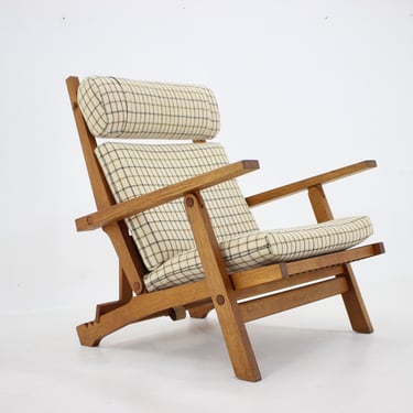 Rare Hans J. Wegner  Oak Reclining Lounge Chair Model AP71, Denmark 1968 