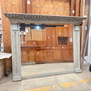 Habersham 'Central Park' Intentionally Distressed Large Wood Carved Mirror