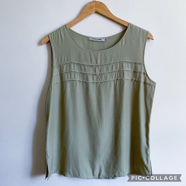 Vintage Y2K Pierre Cardin Sage Green Tank Medium 