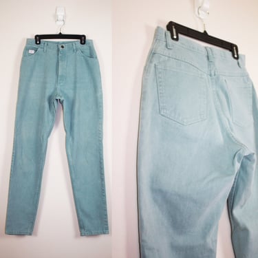 Vintage 1990s Robin's Egg Blue High Waist Jeans, Size 30 Waist 