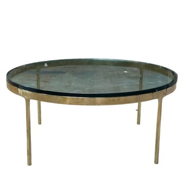 Nicos Zographos Brass and Glass Coffee Table, 1970