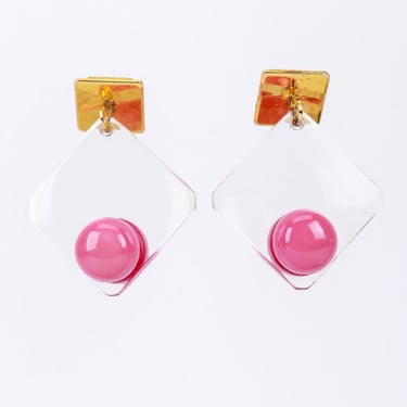 Geo Lucite Drop Earrings