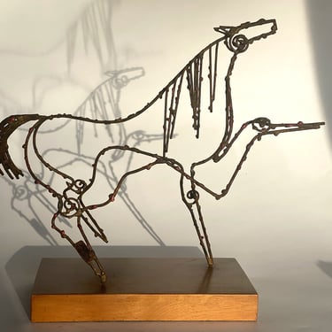MCM Fantoni Raymor Metal Horse Sculpture Italy 