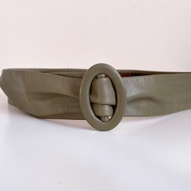 Vintage ‘80s mushroom genuine leather belt | adjustable cinch belt, S/M/L 