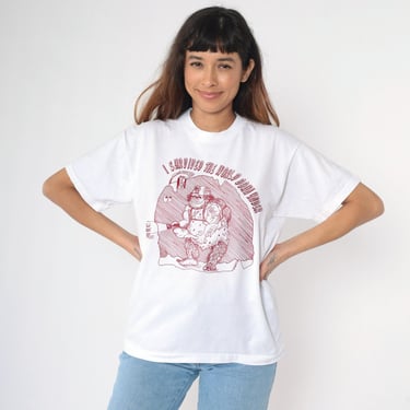 Vintage 90s Rolla Middle School Spelunkers T-Shirt White Caveman Graphic Tee Cave Shirt Fruit of the loom Best USA Made Medium Large 