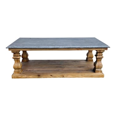 Pottery Barn Weathered Stone Top Sutton Coffee Table 