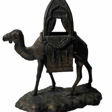 Antique 1920s Cast Metal Made In France Camel Incense Burner Signed Vantines 