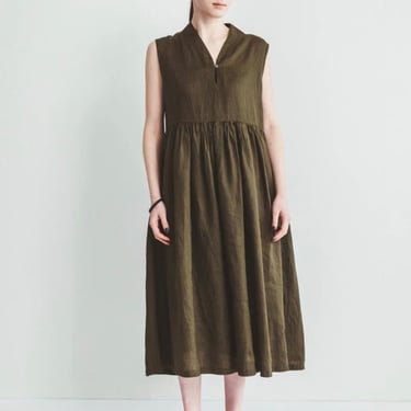 Fog Linen Work | Alise Dress | Olive