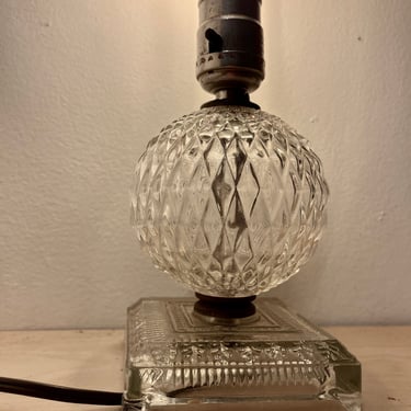 Small Glass Lamp Boudoir Bed Side Lighting 