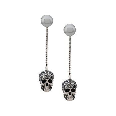 ALEXANDER MCQUEEN Women Silver Pave Skull Earrings